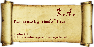 Kaminszky Amália névjegykártya
